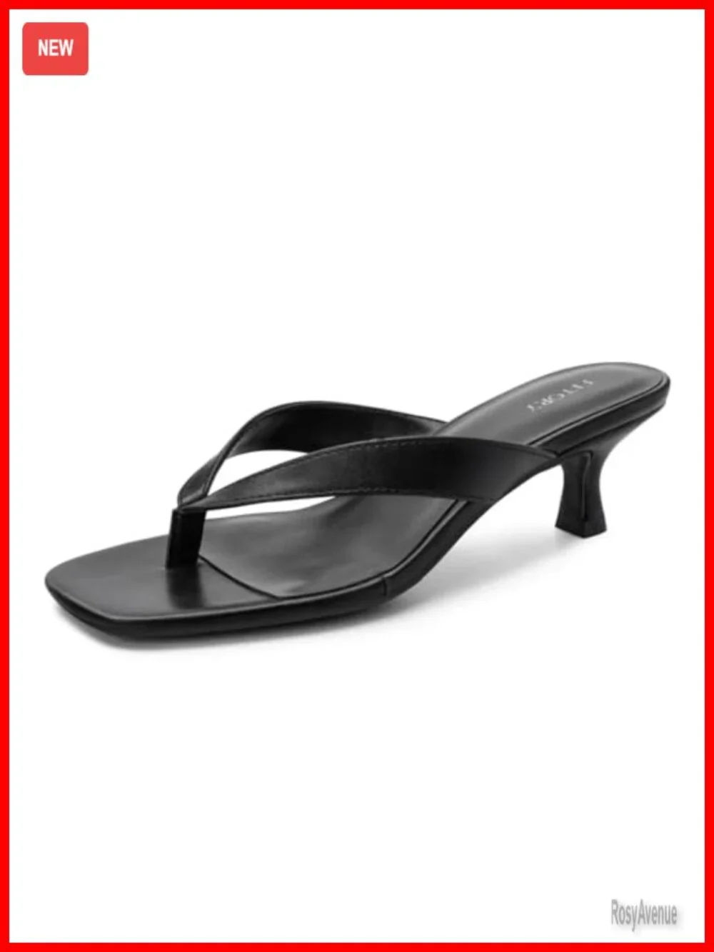 Kitten Heel Flip Flop Sandals, Square Open Toe Thong Low Heel Sandals
